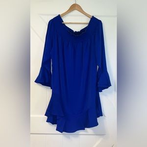 NWT Kojooin Plus Size Ruffle Sleeve Scoop neck Dress 2XL